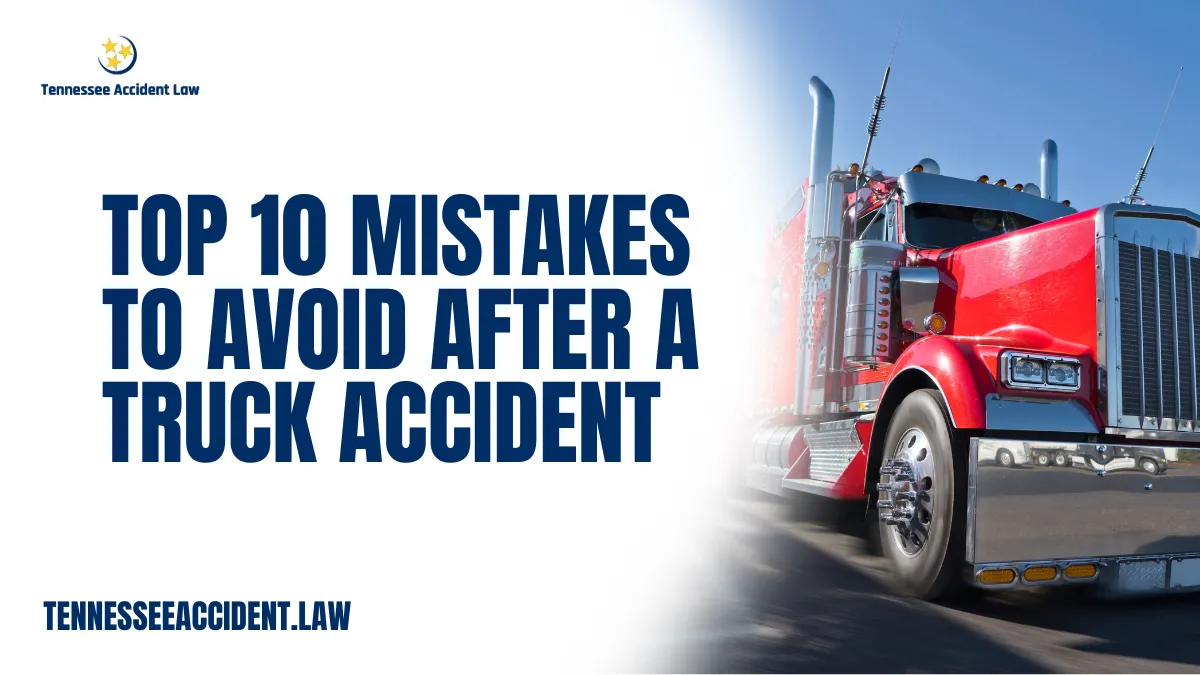 Truck accidents can be devastating, both physically and financially. At Tennessee Accident Law, we understand how overwhelming the aftermath can be. However, avoiding common mistakes after truck accident incidents can significantly impact the outcome of your claim. Below, we outline the top 10 mistakes after truck accident cases that victims must steer clear of to protect their legal rights and maximize compensation.