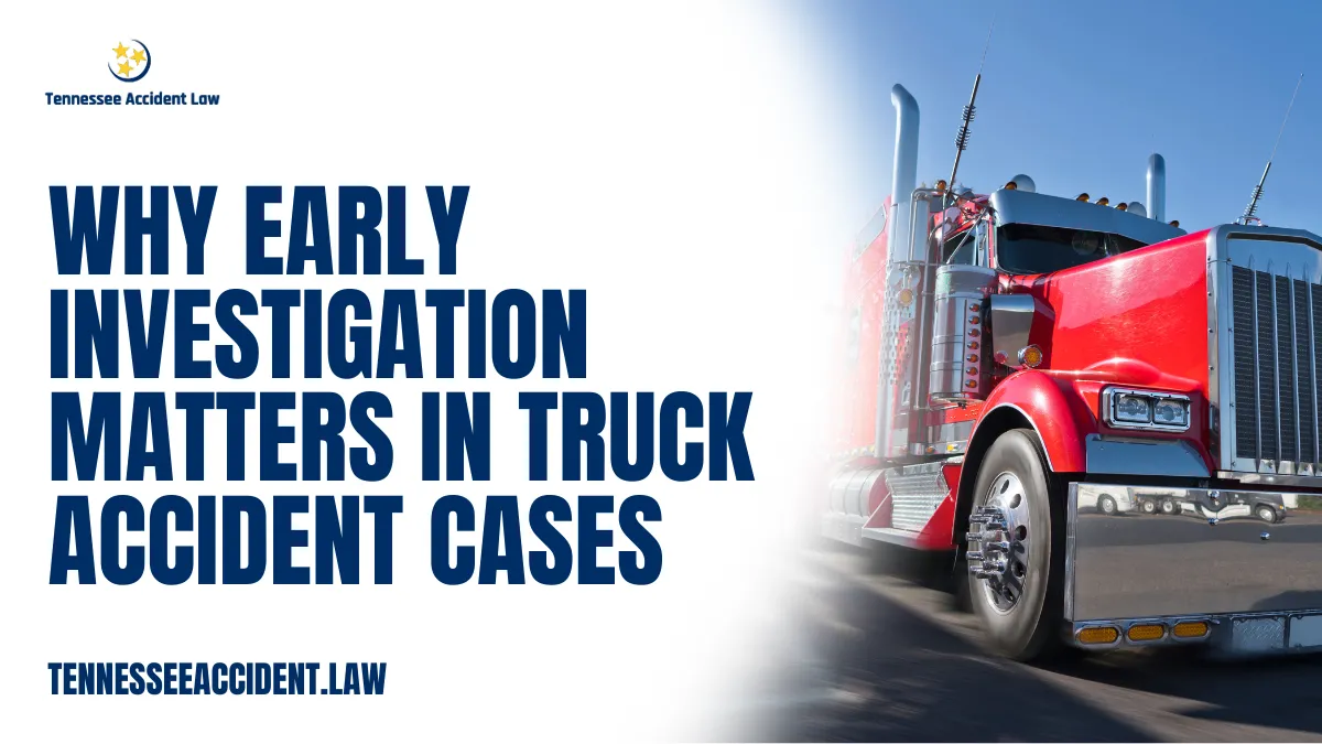 When it comes to truck accident investigation, time is more than just a resource—it’s a critical asset. At Tennessee Accident Law, we know that the hours and days immediately following a crash can determine whether justice is served or crucial evidence vanishes forever. The outcome of a truck accident case often hinges on what is uncovered—or lost—during the early stages of the investigation.